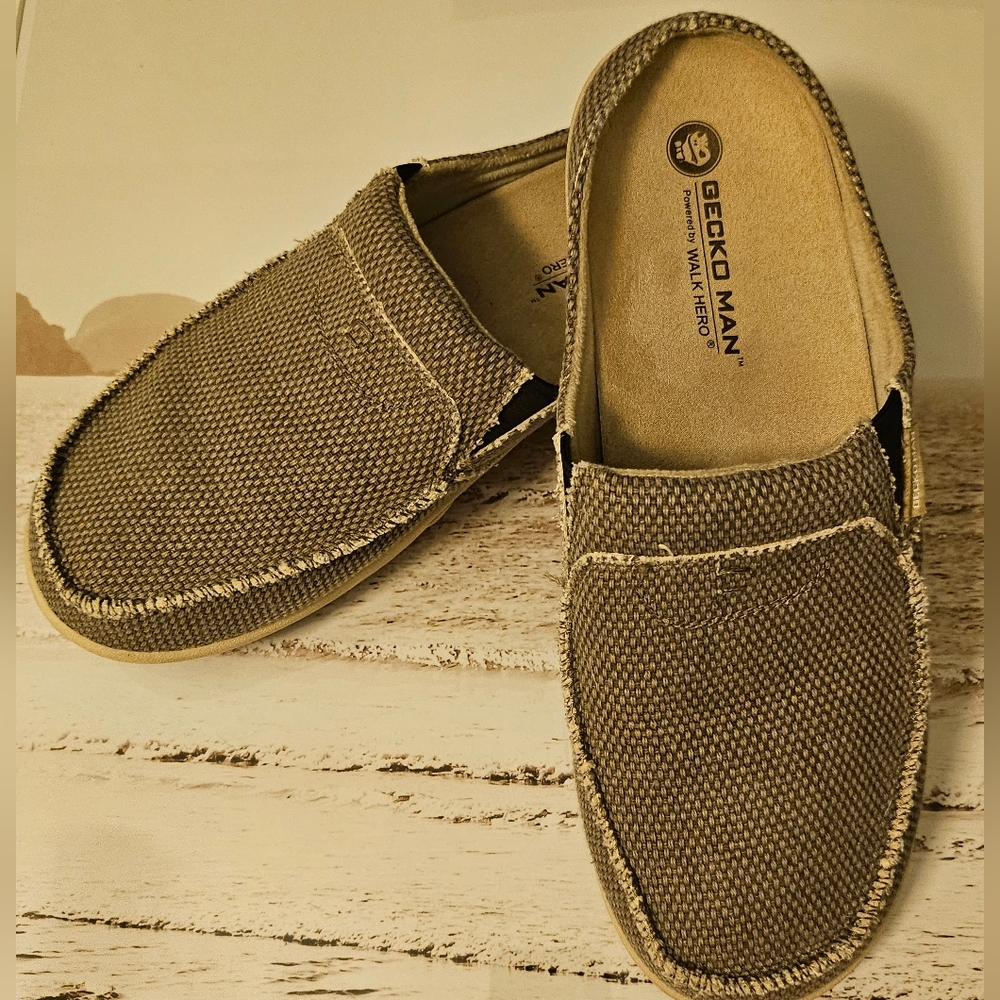Gecko Man Walk Hero Slippers Canvas Slip on Clog with Arch Support Size M12